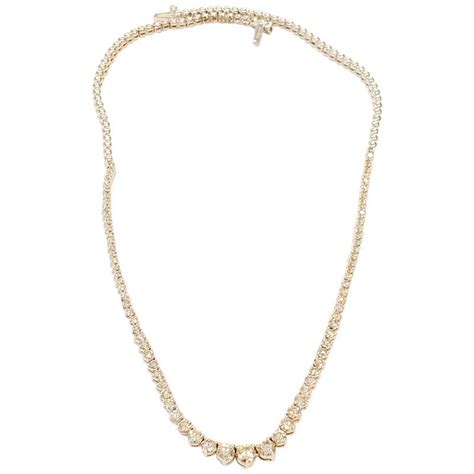 Round Diamond Riviera Cluster Necklace For Sale At 1stdibs