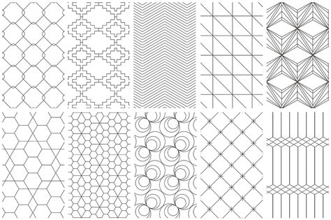 Simple Line Geometric Patterns 11192 Backgrounds Design Bundles