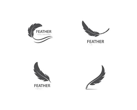 Feather Logo Vector Ink Concept Isolated Vector Ink Concept Isolated