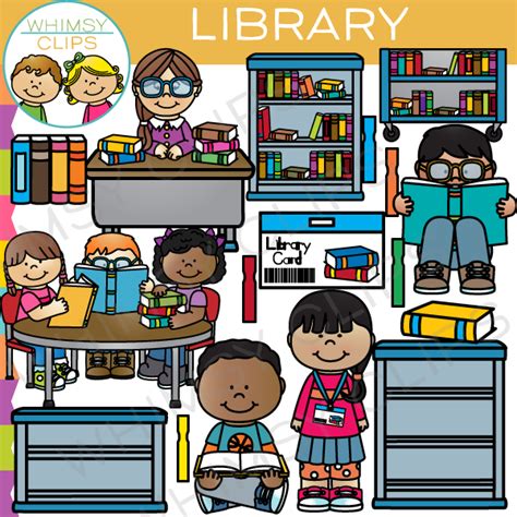 At The Library Clip Art Images And Illustrations Whimsy Clips