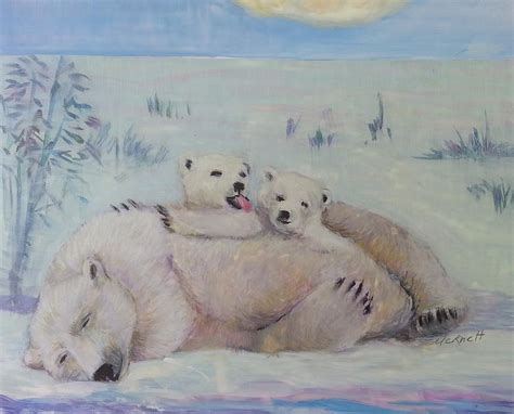 Polar Bear Twins And Mom Painting By Lisa Mcknett Fine Art America