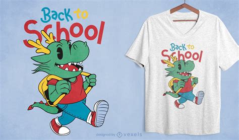 Baixar Vetor De Volta às Aulas Desenho De T Shirt De Desenho Animado De Dragão