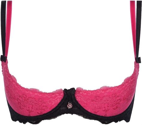 Axami Cup Push Up Pink Cupless Bra With Double Straps Pink Black C Amazon Co Uk Health