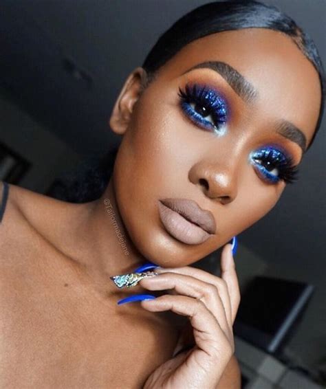 99 Gorgeous Makeup Ideas For Black Women Blue Makeup Looks Blue