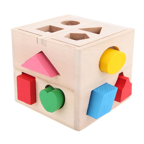 13 Holes Intelligence Box Wooden Shape Sorter Baby Cognitive and