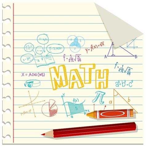 Premium Vector Doodle Math Formula With Mathematics Font On Notebook Page