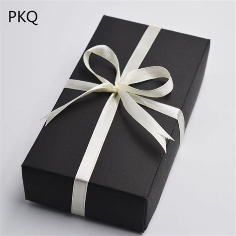 High quality orange ribbon gifts and merchandise. 30pcs High grade Black cardboard Gift box+white ribbon ...