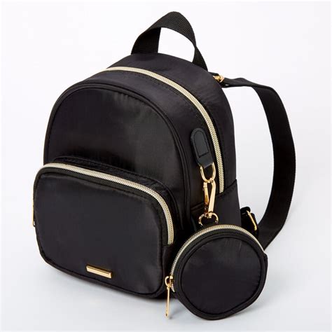 Nylon Mini Backpack Black Claires Us