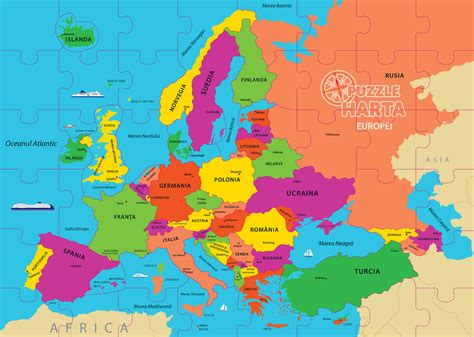 Dar mă trezeam spre ziuă cu ochii tot pe hartă. Puzzle Geografic - Harta Europei (69 Piese) - Bec-712133 ...