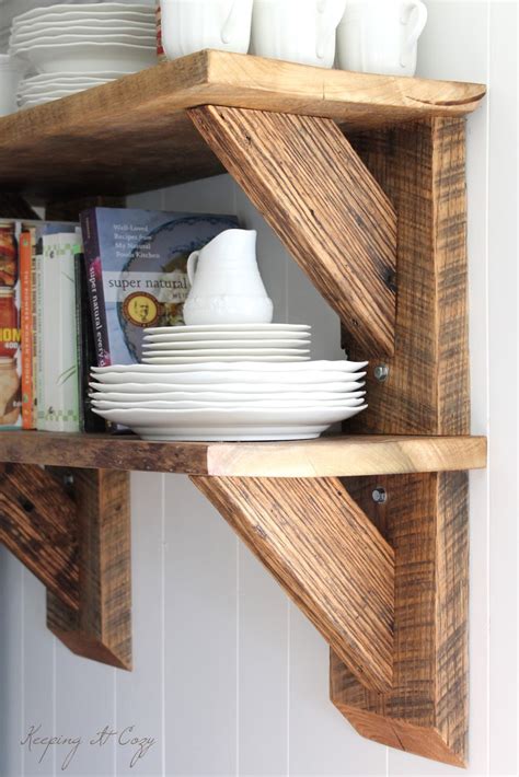 Keeping It Cozy Reclaimed Wood Kitchen Shelves