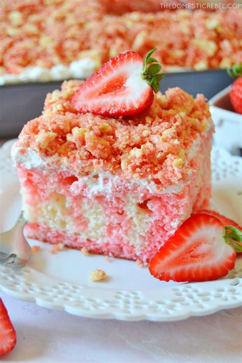 Strawberry Crunch Poke Cake The Domestic Rebel