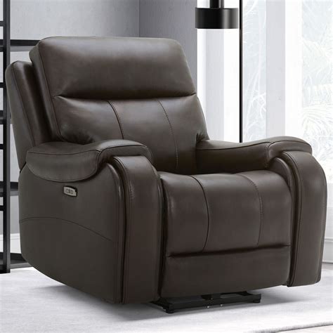 Gilman Creek Morgan Brown Leather Power Recliner With Power Headrest