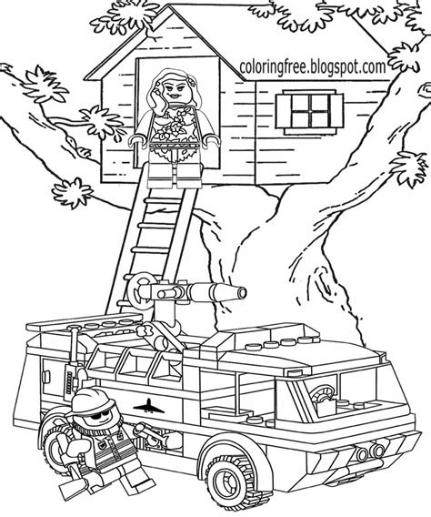 Printable Lego City Coloring Pages For Kids Clipart Activities