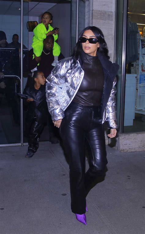 Kim Kardashian In A Black Leather Pants Leaves The Nutcracker
