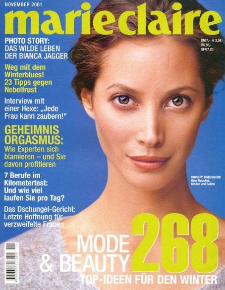 Christy Turlington Marie Claire Magazine November 2001 Cover Photo