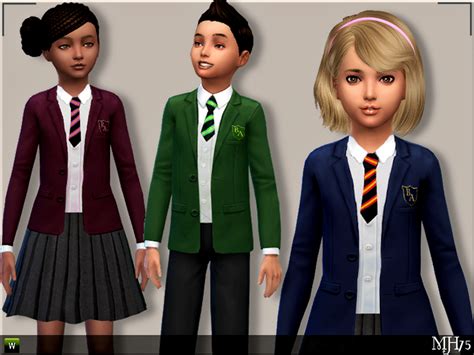 Margeh 75s S4 Child School Uniforms Mf Sims 4 Clothing Sims 4