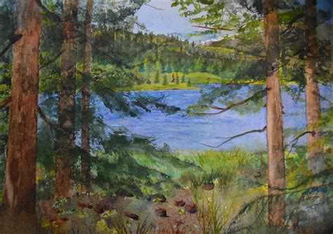 Fine Art Painting Original Of A Mountain Lake Etsy