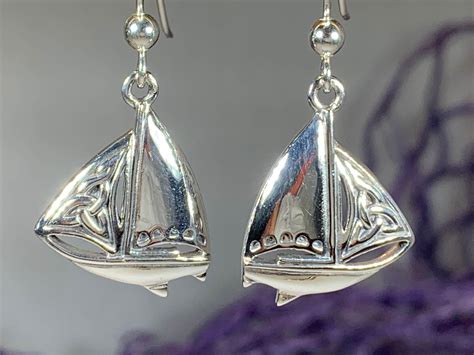 Celtic Sailboat Earrings Nautical Jewelry Ship Jewelry Etsy