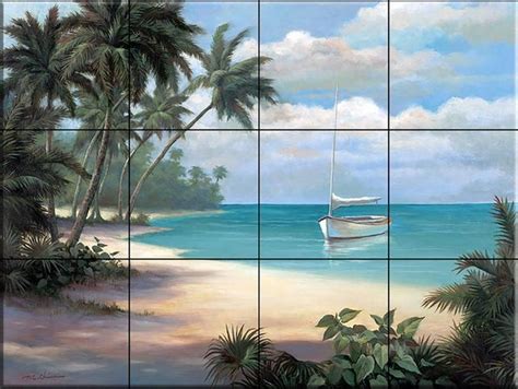 Tile Mural Serene Sailing Tc By Tc Chiu Tropical Tile Murals