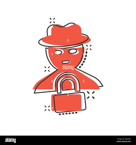 Icono De Hacker De Fraude En Estilo Cómico Dibujo Vectorial De Dibujos