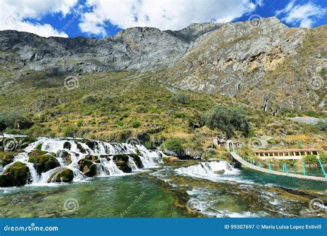 Clear Waters Of Canete River In Huancaya Village Peru Stock Image