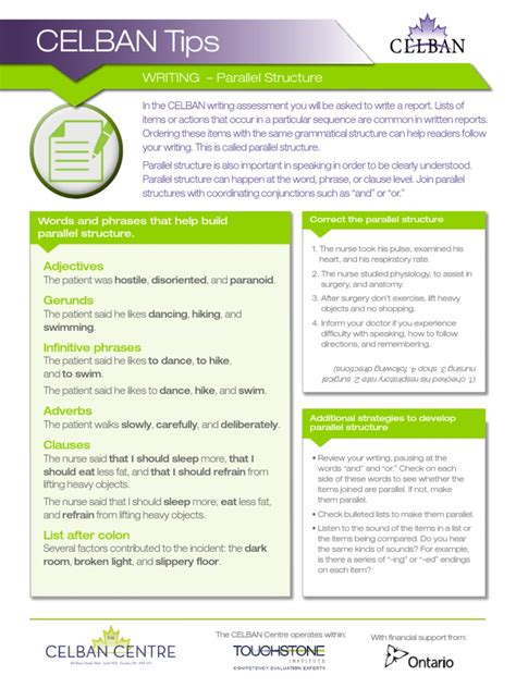 Celban Tips Writing Parallel Structure