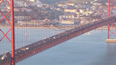 Stock Video Of Red Bridge Lisbon Portugal 25216697 Shutterstock