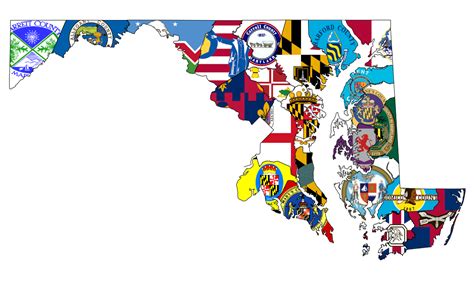 Map Of The County Flags Of Maryland Rvexillology