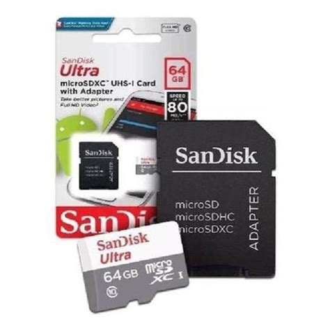 Cartão De Memória 64gb Micro Sd Ultra 100mbs Classe 10 Sandisk Cartão
