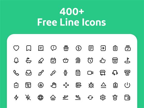 400 Free Line Icons Uplabs