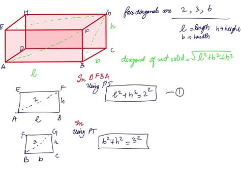 Solvedthe Face Diagonals Of A Rectangular Box Are 23 And 6 Find