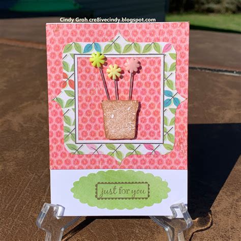 Cre8ivecindy Flower Pot With Pins Card