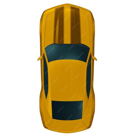 Premium Psd 2d Yellow Car Top View