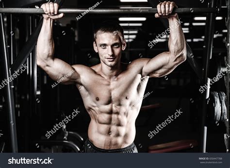 Sexy Portrait Very Muscular Shirtless Male Stock Photo 650447788