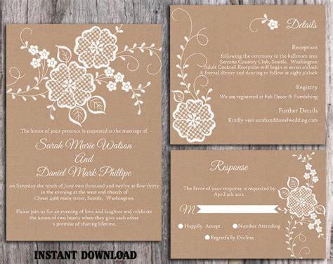 We did not find results for: DIY Lace Wedding Invitation Template Set Editable Word ...