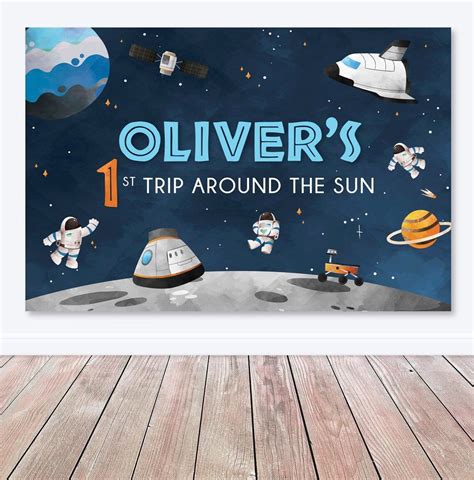 Paper Outer Space First Birthday Space Theme Printable Boy 1st Birthday
