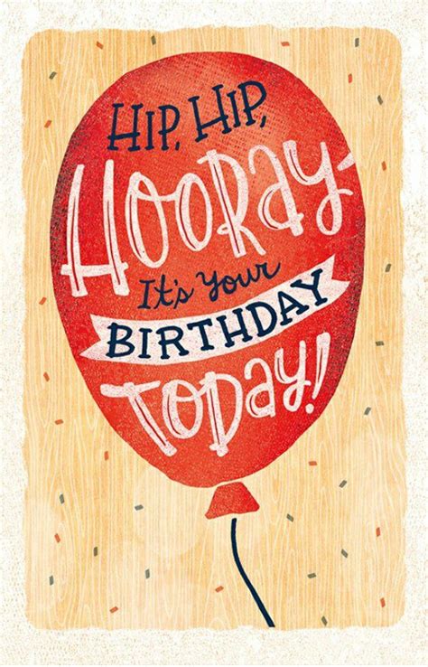 Hip Hip Hooray Birthday Card Printable Happy Birthday Cards Happy