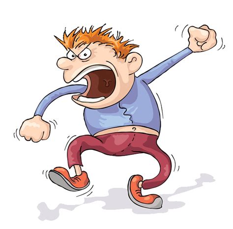 Screaming Anger Cartoon Clip Art Angry Man Png Download