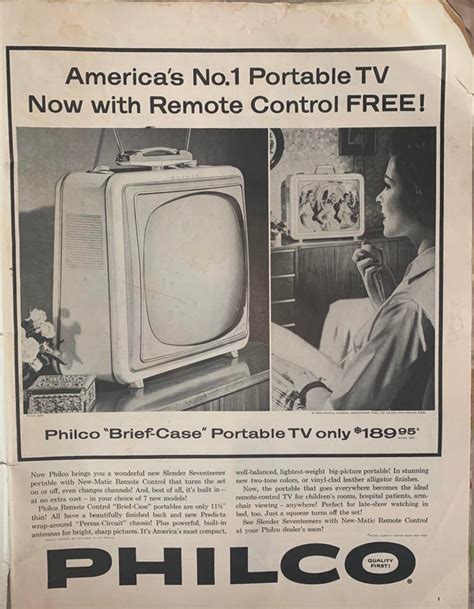 Philco Portable Tv With Remote Control 1959 Rvintageads