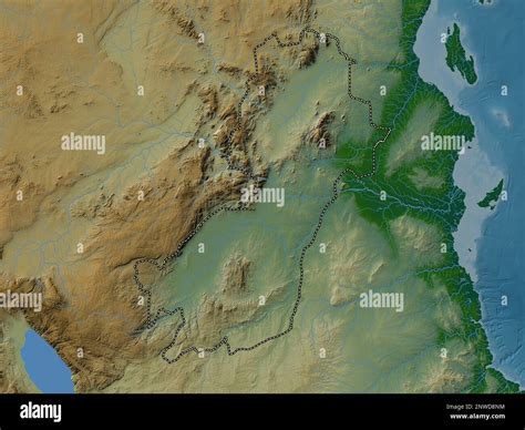 Morogoro Región De Tanzania Mapa De Elevación En Color Con Lagos Y