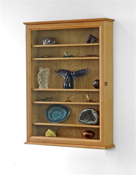 Mineral Rock Geode Display Case Wall Cabinet