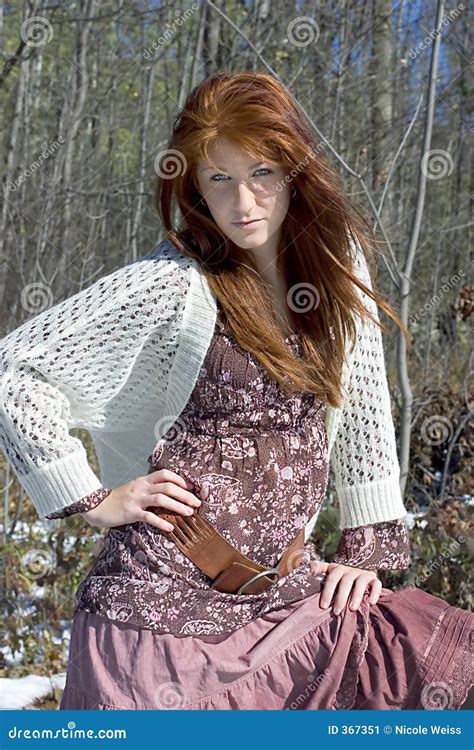 Attractive Young Redheaded Model Stock Image Image Of Eyes Long 367351