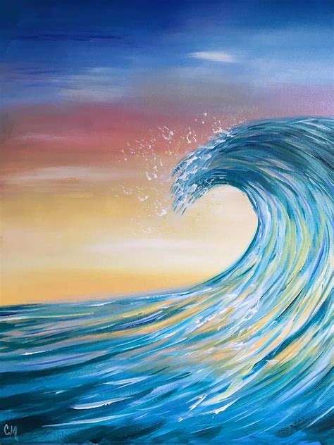 Sunset Wave Painting By Chris Mccormick Pixels