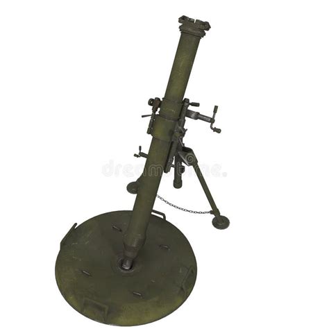 The 120 Mm Mortar Cannon Gun 2b11 On White Background 3d Illustration