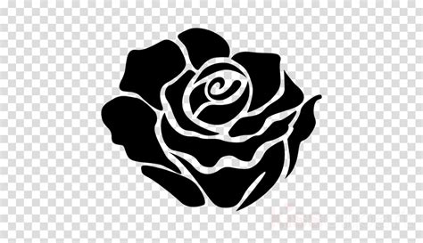 Rose Transparent Black And White Clip Art Library