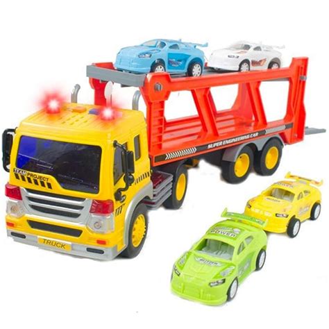Friction Powered Transport Car Carrier Truck Kids Toy Heavy Duty Auto