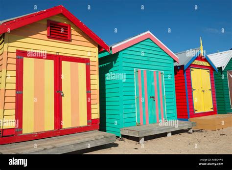 Brighton Beach Huts Melbourne Victoria Australia Stock Photo Alamy