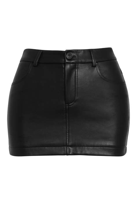 Vienna Vegan Leather Mini Skirt Black In 2023 Leather Mini Skirts