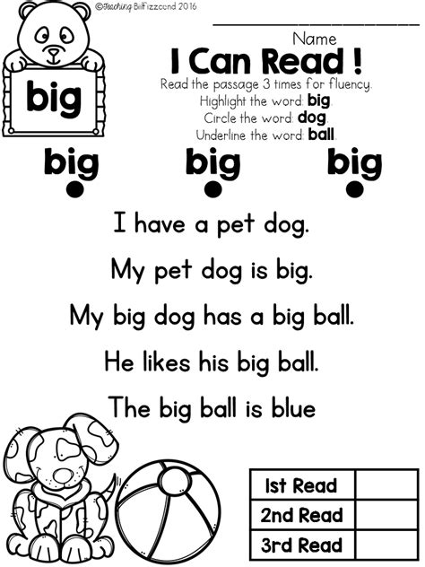 Free Samples Of My Sight Word Reader And Comprehension Pre Primer