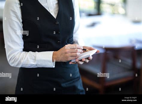 Waitress Taking An Order Stock Photo Alamy